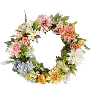 田园风高档油画仿真花假花客厅阳台婚礼布置家居墙壁装饰门楣花环