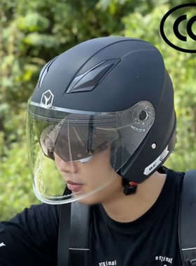 国标3C认证防风摩托车头盔男女四季通用冬季半盔保暖透气强安全帽