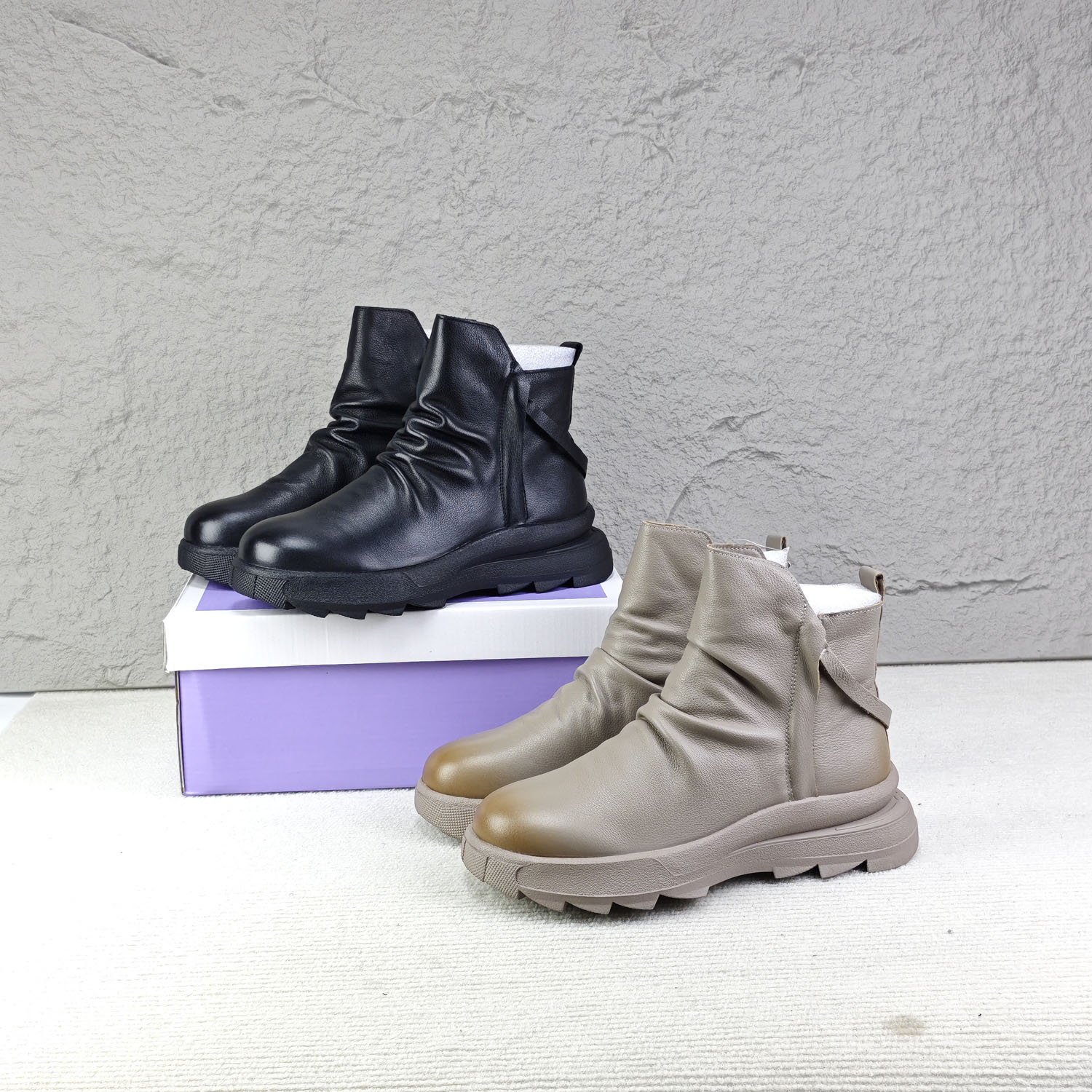 头层牛皮马丁靴女加绒加厚保暖