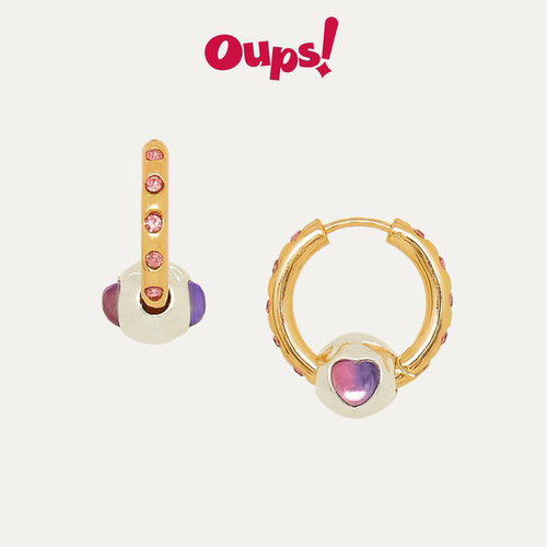 Oups！原创复古渐变色彩球耳环