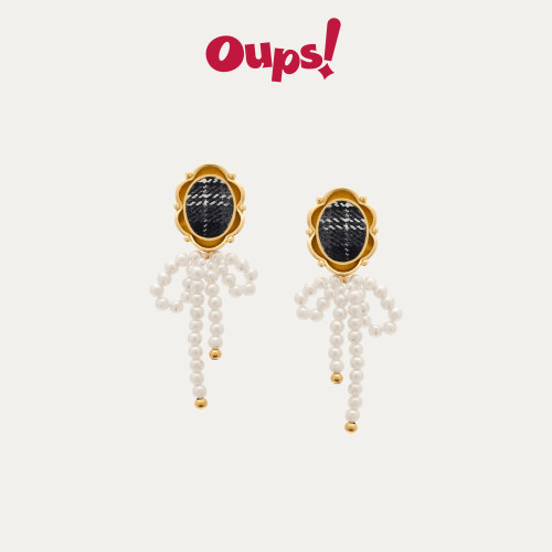 Oups！原创法式复古珍珠耳环