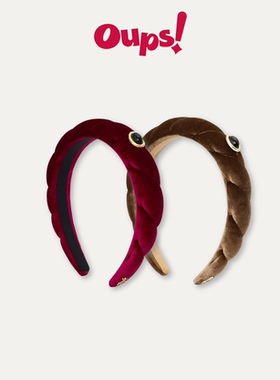 oups吴昕同款日神荣耀发箍秋冬红色丝绒高颅顶神器发饰原创