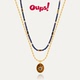 Oups辛芷蕾同款 新年礼物 莫图蓝调套组项链复古青金石串珠项链女