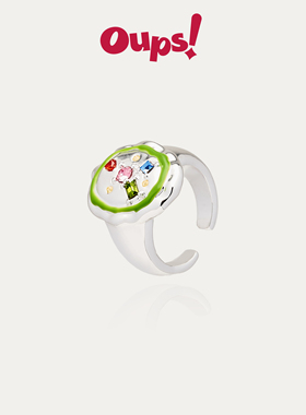 oups武艺同款灵光碎片戒指彩色宝石ins风戒指戒指女小众设计原创