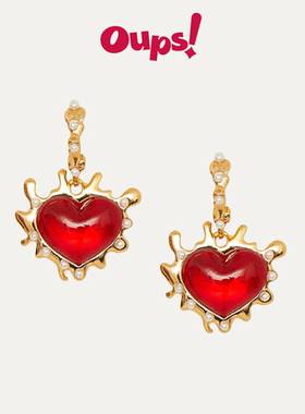 【新年礼物】Oups赵露思白鹿同款火焰爱心耳环红色新年节日耳饰