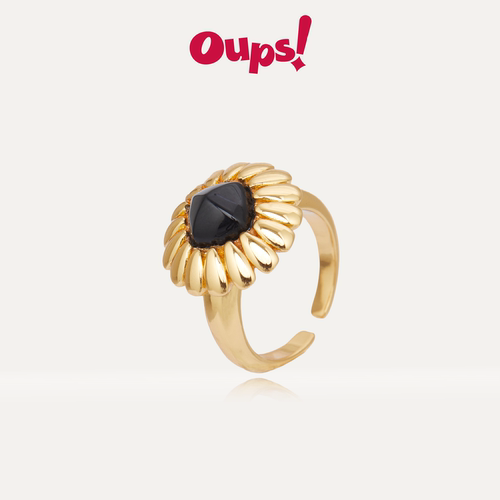 Oups!新品黑玛瑙戒指复古时尚