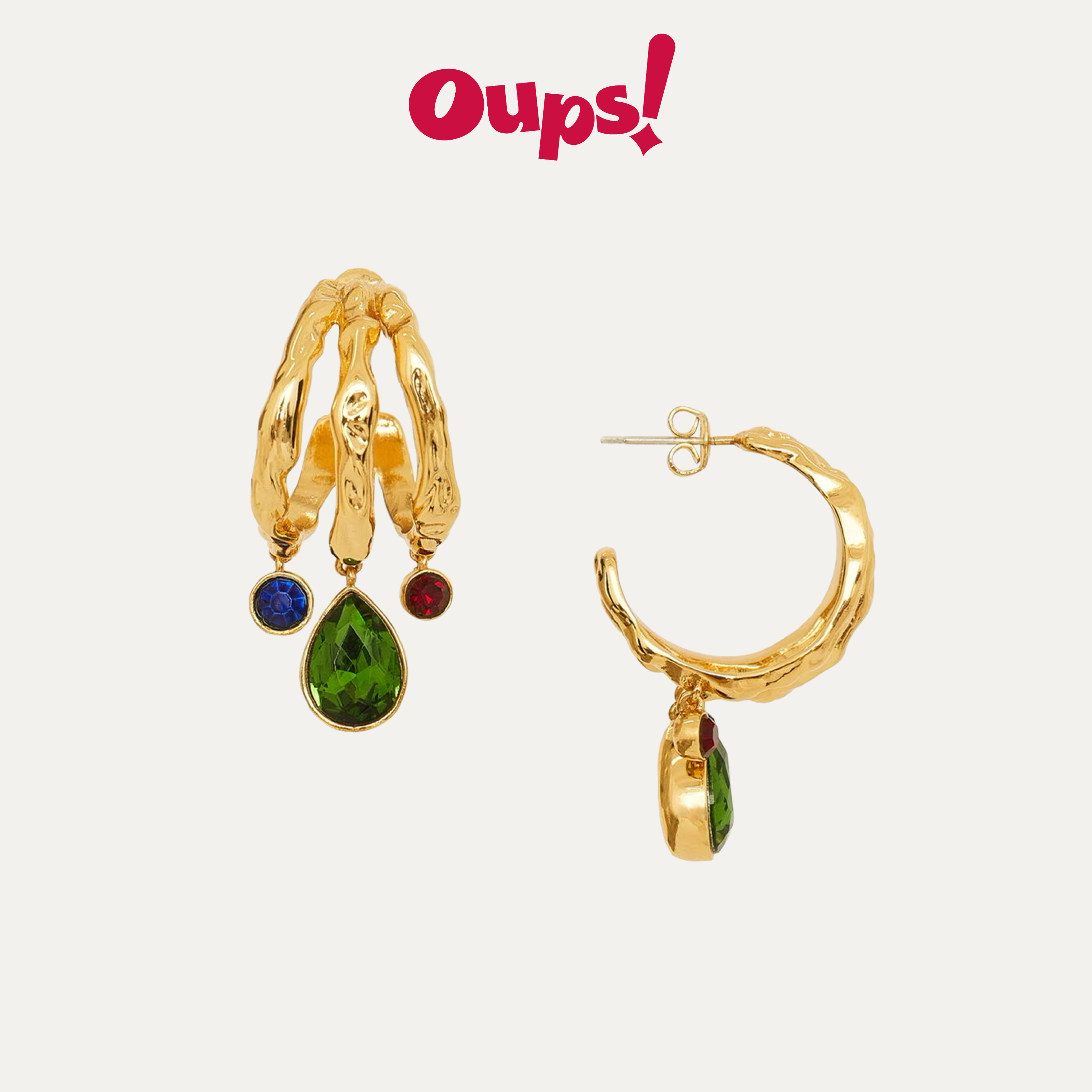 Oups刘雅瑟同款流彩荆棘耳环复古