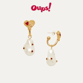 oups阿娇赵昭仪同款 新年礼物 爱心珍珠耳环巴洛克珍珠小众气质