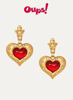 新年礼物Oups李一桐同款沙漠之心耳环红色新年节日s925耳饰原创