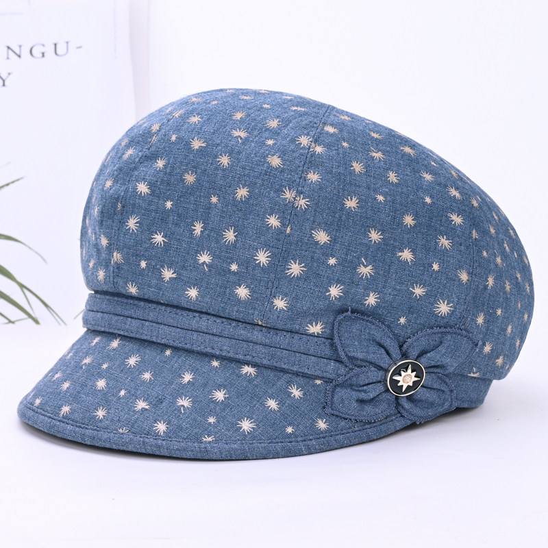 帽子女士薄款中老年妈妈布帽老年人春秋天奶奶鸭舌帽老人遮阳单帽