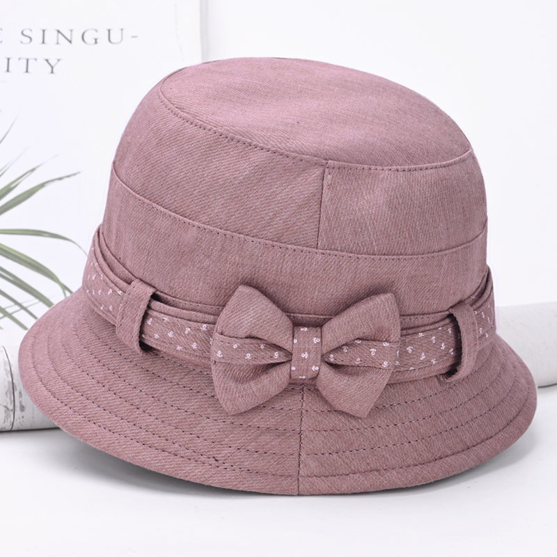 中老年春秋季女帽子妈妈遮阳礼帽时尚盆帽老人夏奶奶女遮阳渔夫帽