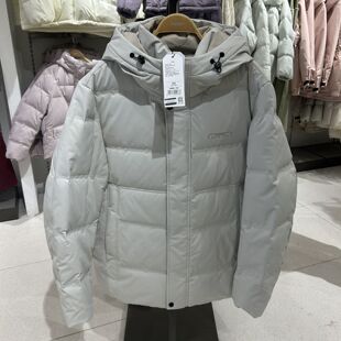 2025年冬季新品休闲男装梭织合体连帽开襟厚羽绒服RM54115033以纯