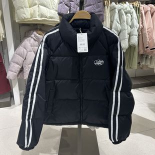 2025年冬季新款女装梭织宽松立领插肩开襟厚羽绒服F154215063以纯