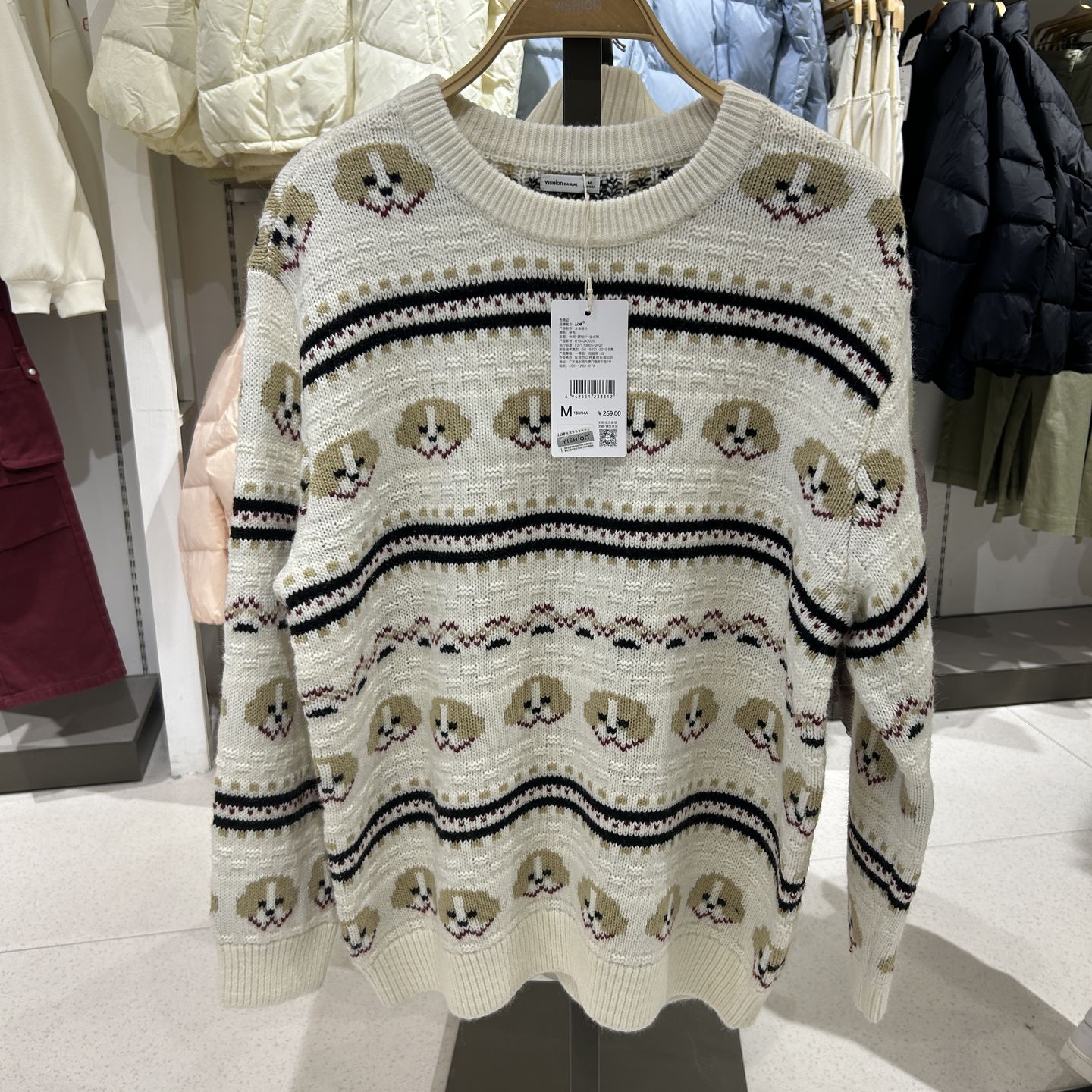 以纯正品女款套头毛衫R154243026