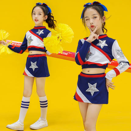 儿童啦啦队啦啦操演出服小学生校园运动会服男女童足球宝贝表演服