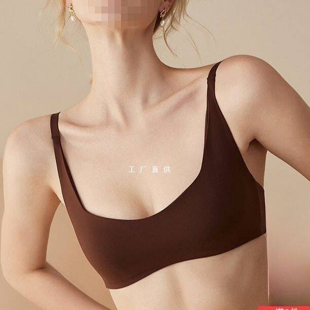 无痕内衣女套装款法式大胸显小胸聚拢运动无钢圈低平胸文胸罩