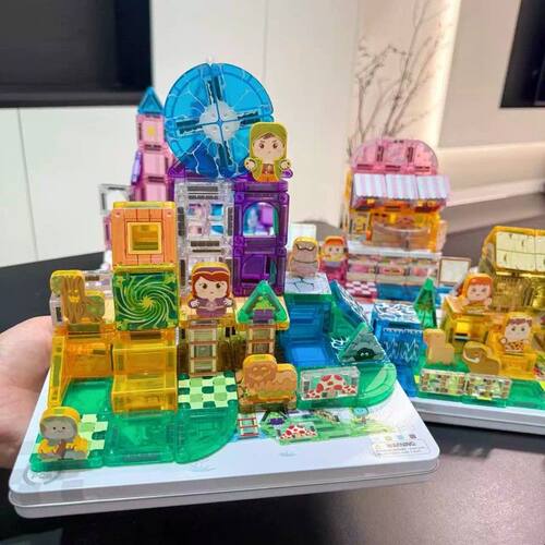 儿童mini磁力片拼装玩具便携式口袋旅行铁盒益智积木玩具