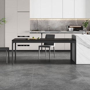 德利丰岩板餐桌椅组合意式极简轻奢家用小户型长方形饭桌高端定制