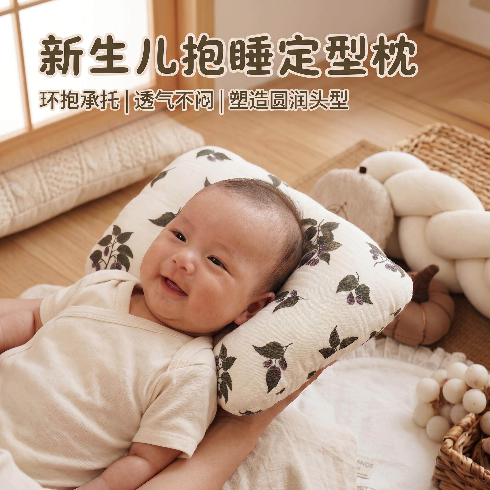 婴儿枕头0到6个月定型枕纠正头型防偏头宝宝喂奶神器手臂辅助枕