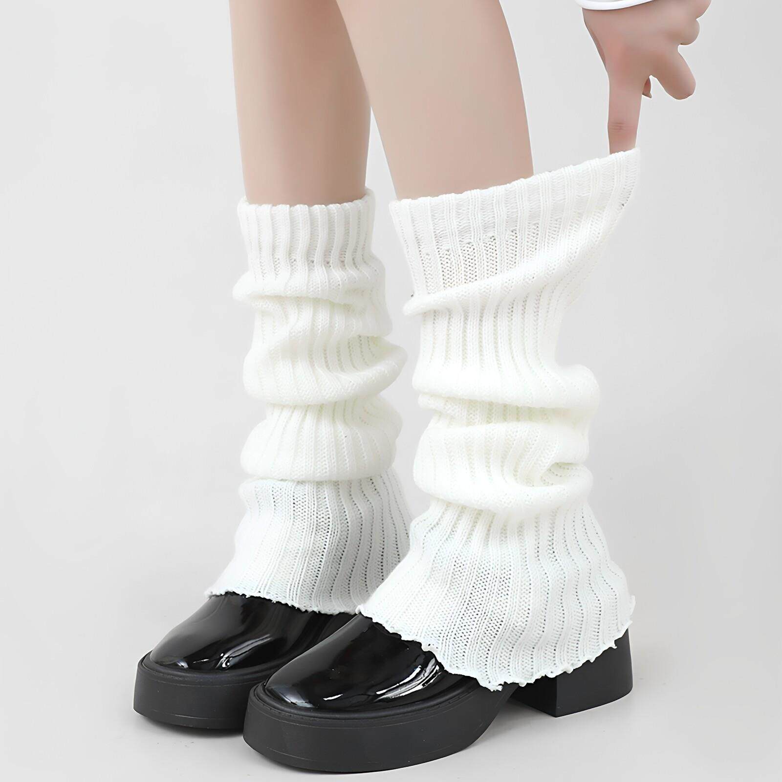 针织袜套白色袜子女秋JK雪地靴子腿套夏薄款黑灰色堆堆袜修饰腿型
