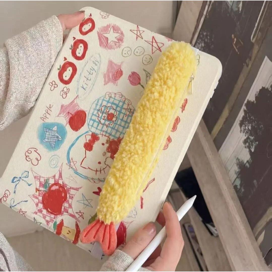 炸虾尾绑带笔袋高颜值笔插笔袋夹iPad手写笔防丢摔保护套收纳包包