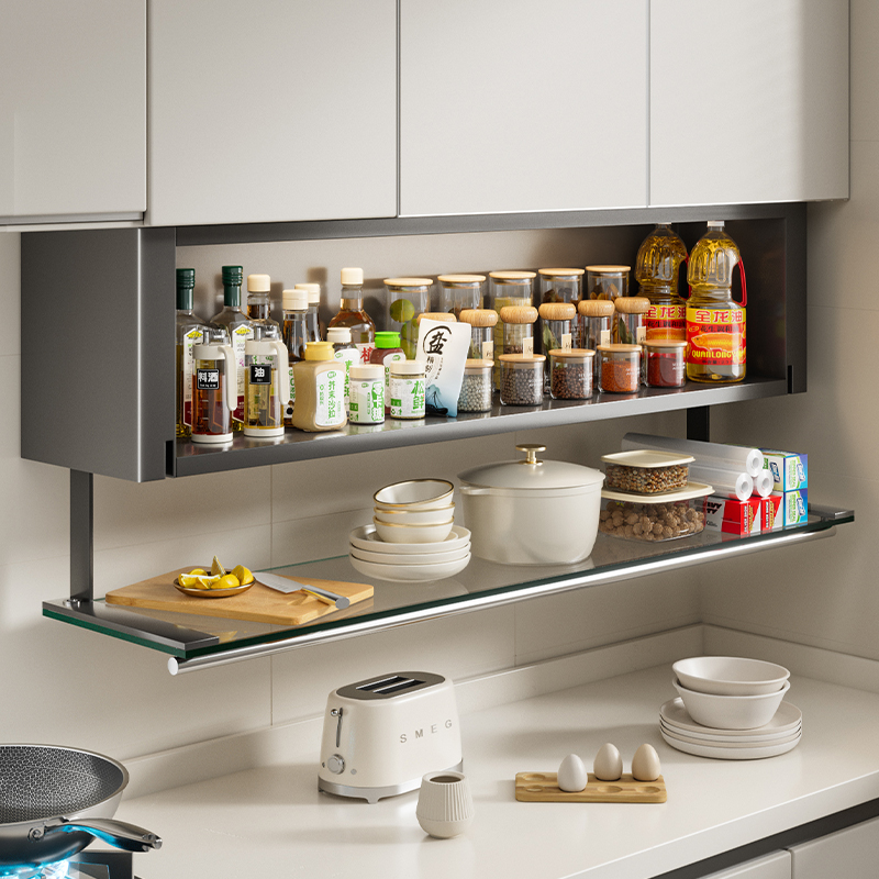 美厨物语厨房调料置物架 壁挂式带气氛灯 防尘耐用 多种颜色可选