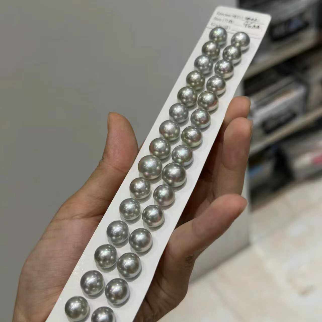 天然海水澳洲白珠高级灰色系澳灰裸珠散珠可手工定制diy
