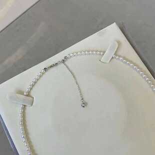 诸暨天然淡水ak珍珠项链百搭款 蝴蝶结项链近圆微瑕镜面光泽 式