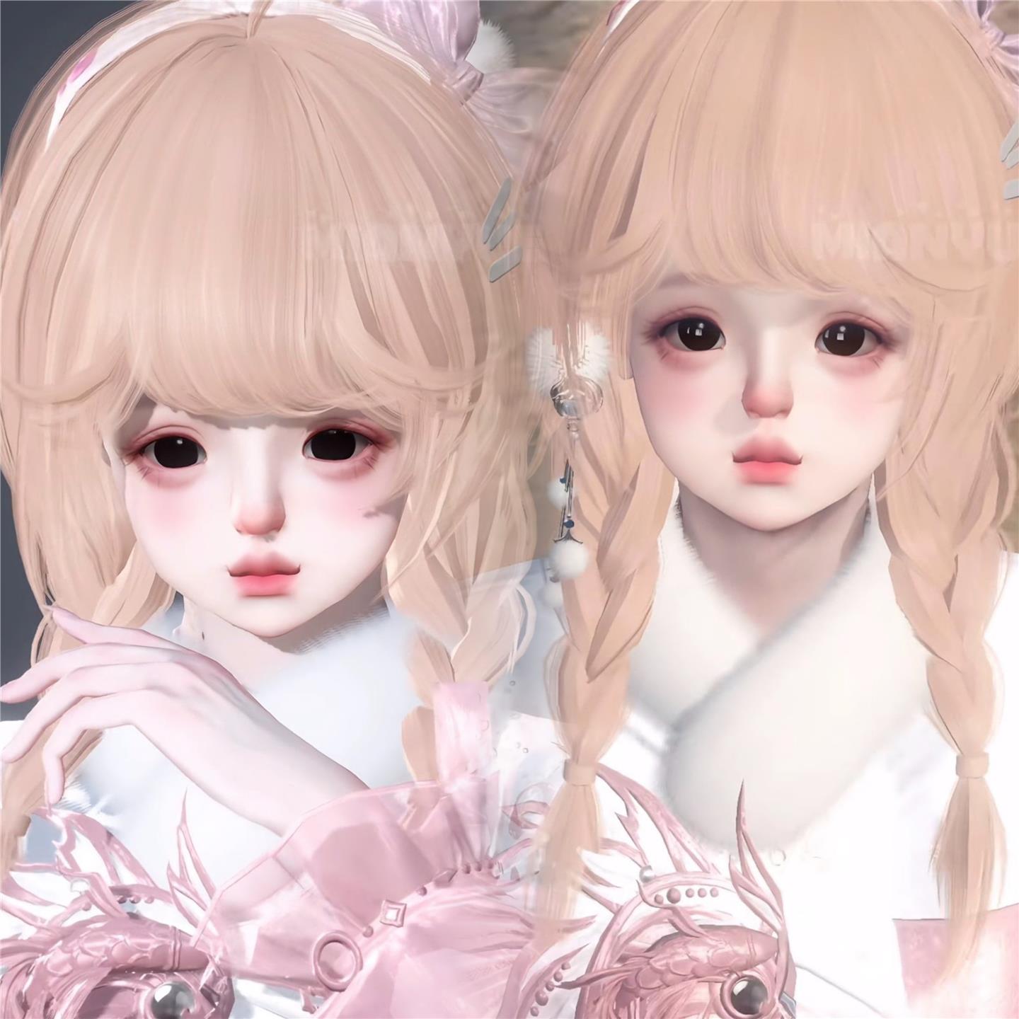 发2 初甜 黄油面包 眠月 逆水寒手游捏脸女通用