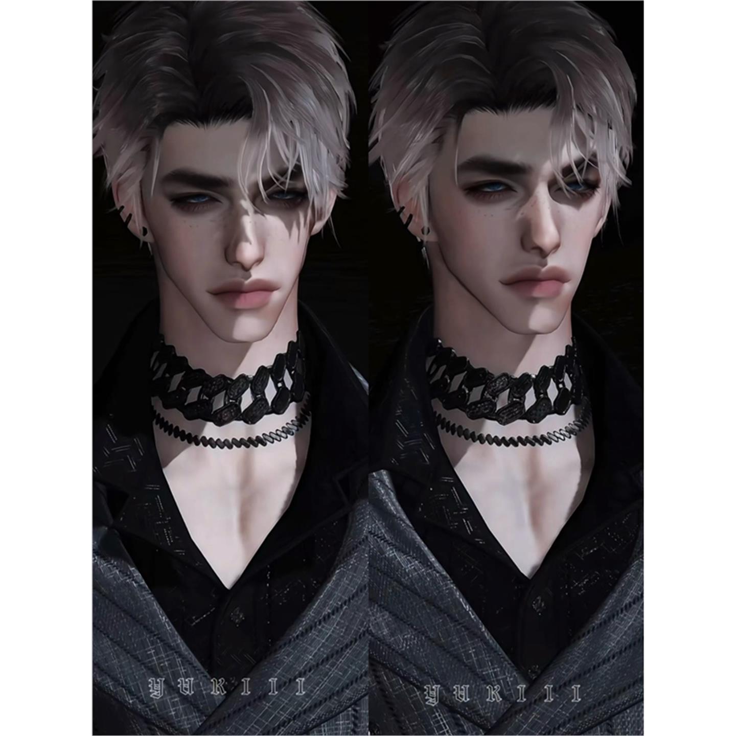 3款 走召牛 YUKIII 逆水寒手游捏脸男通用