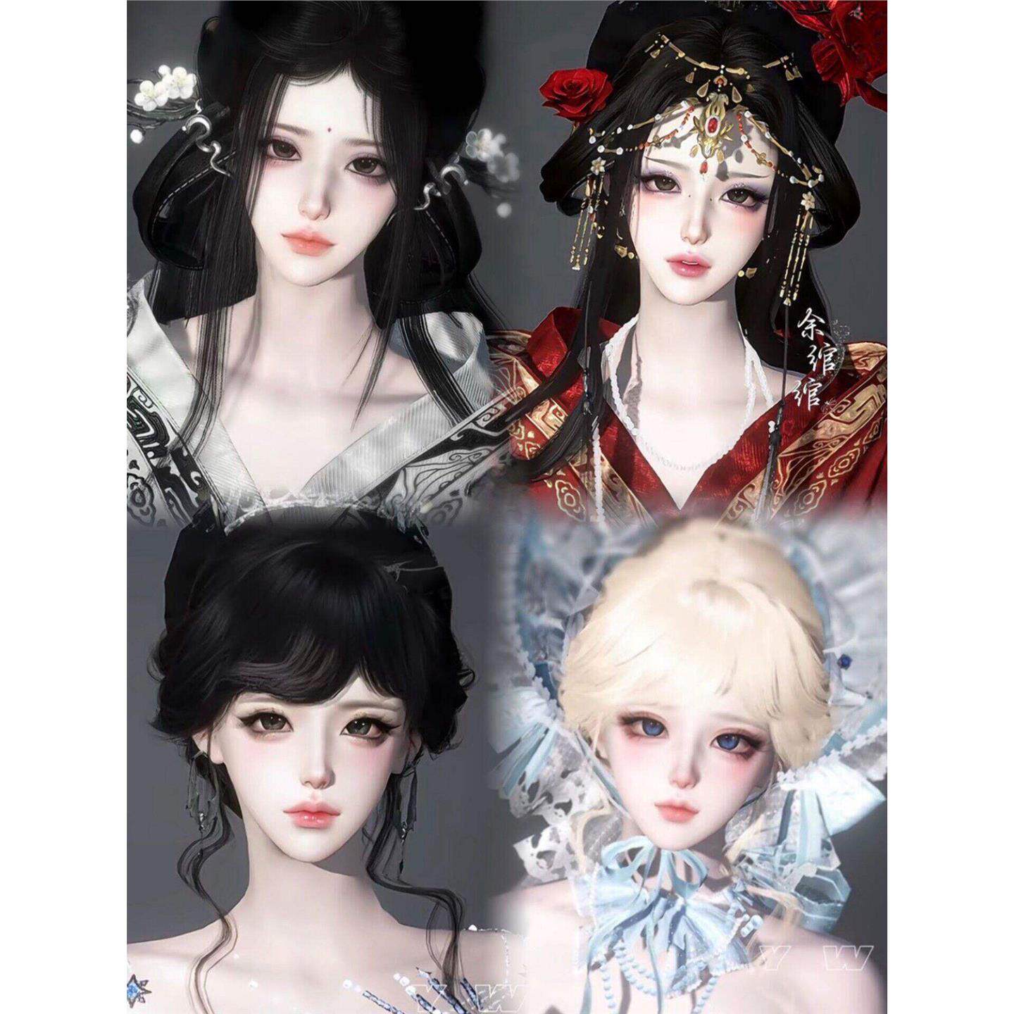 发4款 047玉兰 046华丹 044×045 余绾绾 逆水寒手游新世界捏脸女