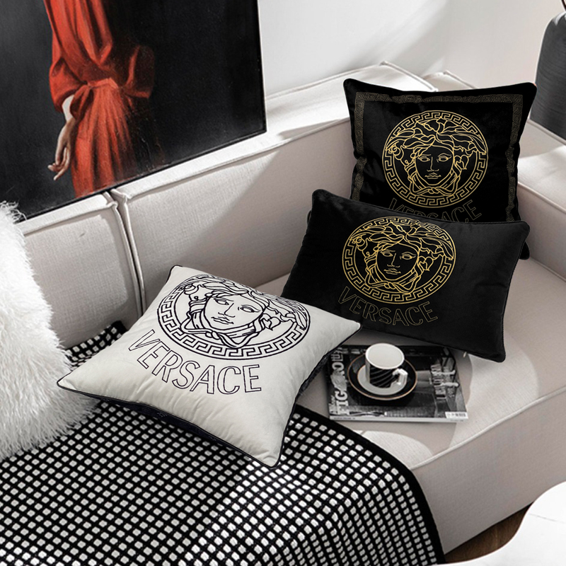 轻奢V抱枕大牌现代简约客厅沙发北欧ins风黑白靠垫靠枕DG抱枕套