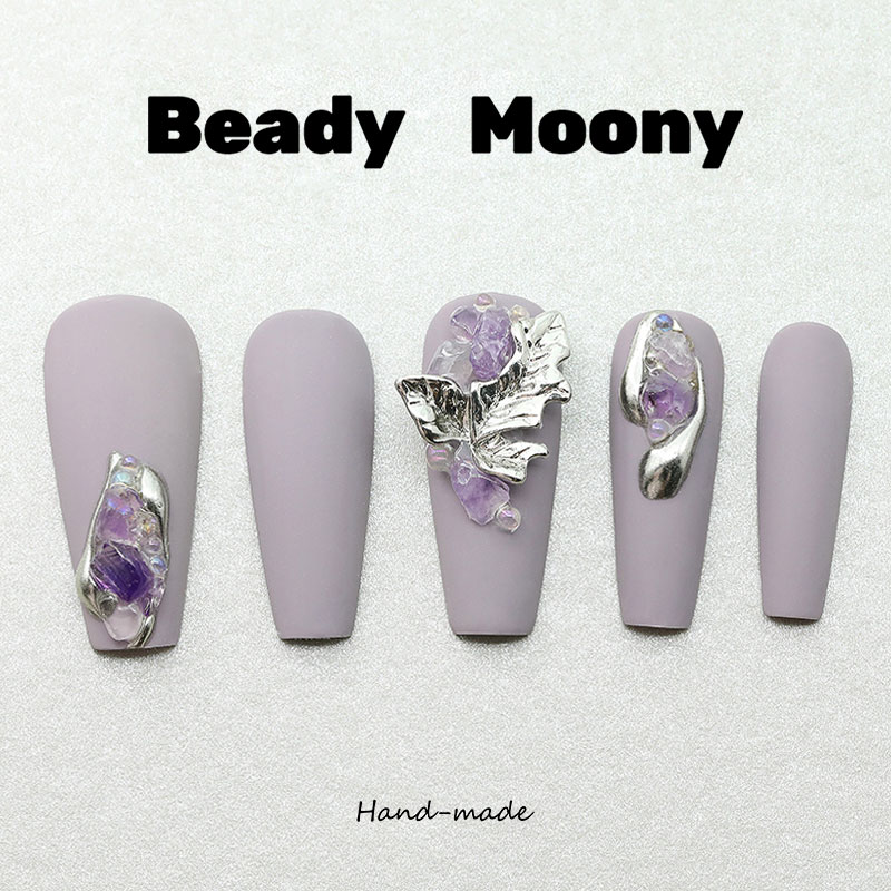 【鸢尾】BeadyMoony2024年新款手工手作定制穿戴甲高级感美甲成品