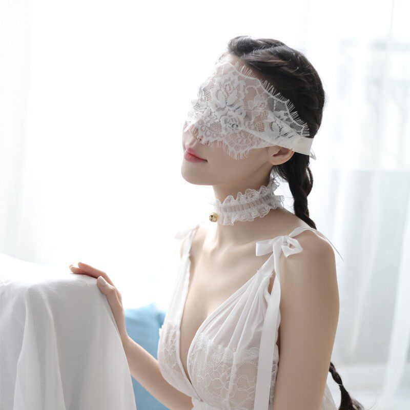 面具情调全脸性感睫毛蕾丝眼罩透明绑带面罩配饰趣味直播面具蒙眼