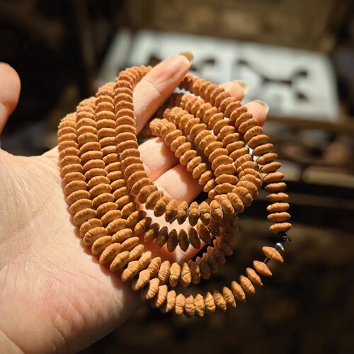 九华山金叶莲花菩提招财佛珠项链