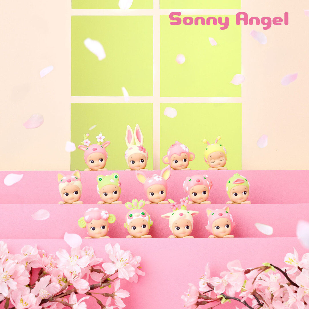 正版SonnyAngel天使樱花趴趴公仔潮玩可爱礼物手机装饰HIPPERS
