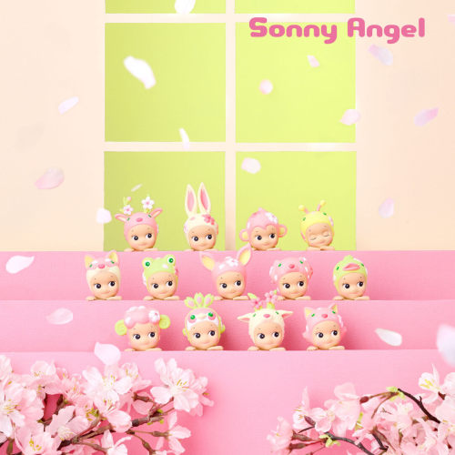 正版SonnyAngel天使樱花趴趴公仔潮玩可爱礼物手机装饰HIPPERS