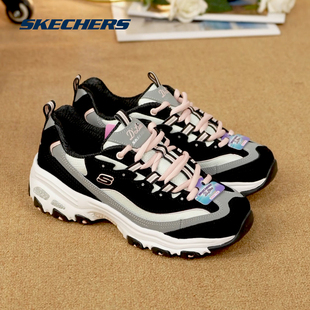 skechers斯凯奇女鞋厚底增高休闲老爹鞋春季新款熊猫鞋女运动鞋子