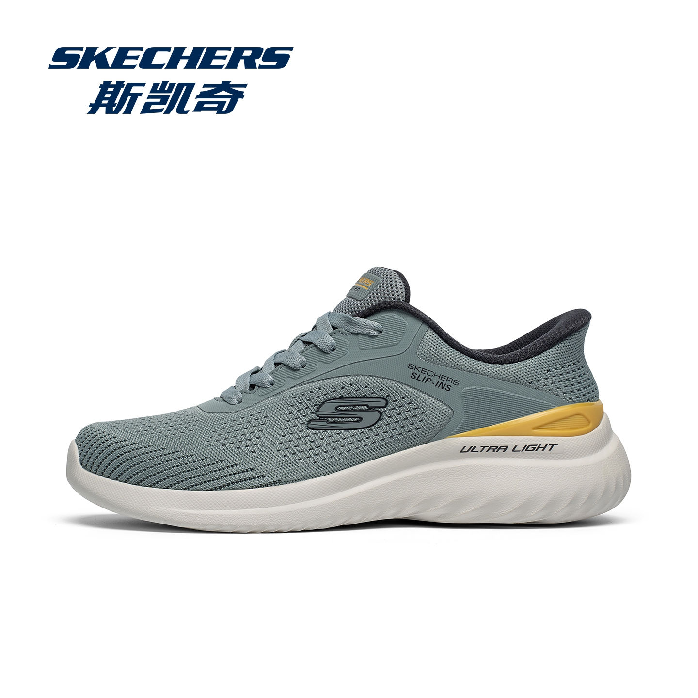 斯凯奇男鞋官方正品闪穿休闲鞋男