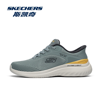 斯凯奇男鞋官方正品闪穿休闲鞋男