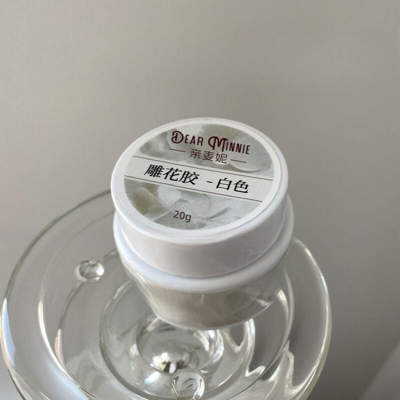 美甲新款白色雕花胶软糖胶质地立体罐装甲油胶美甲店专用雕花胶