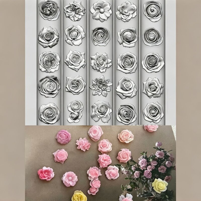 立体玫瑰美甲模具高透易脱模套装硅胶DIY饰品模具
