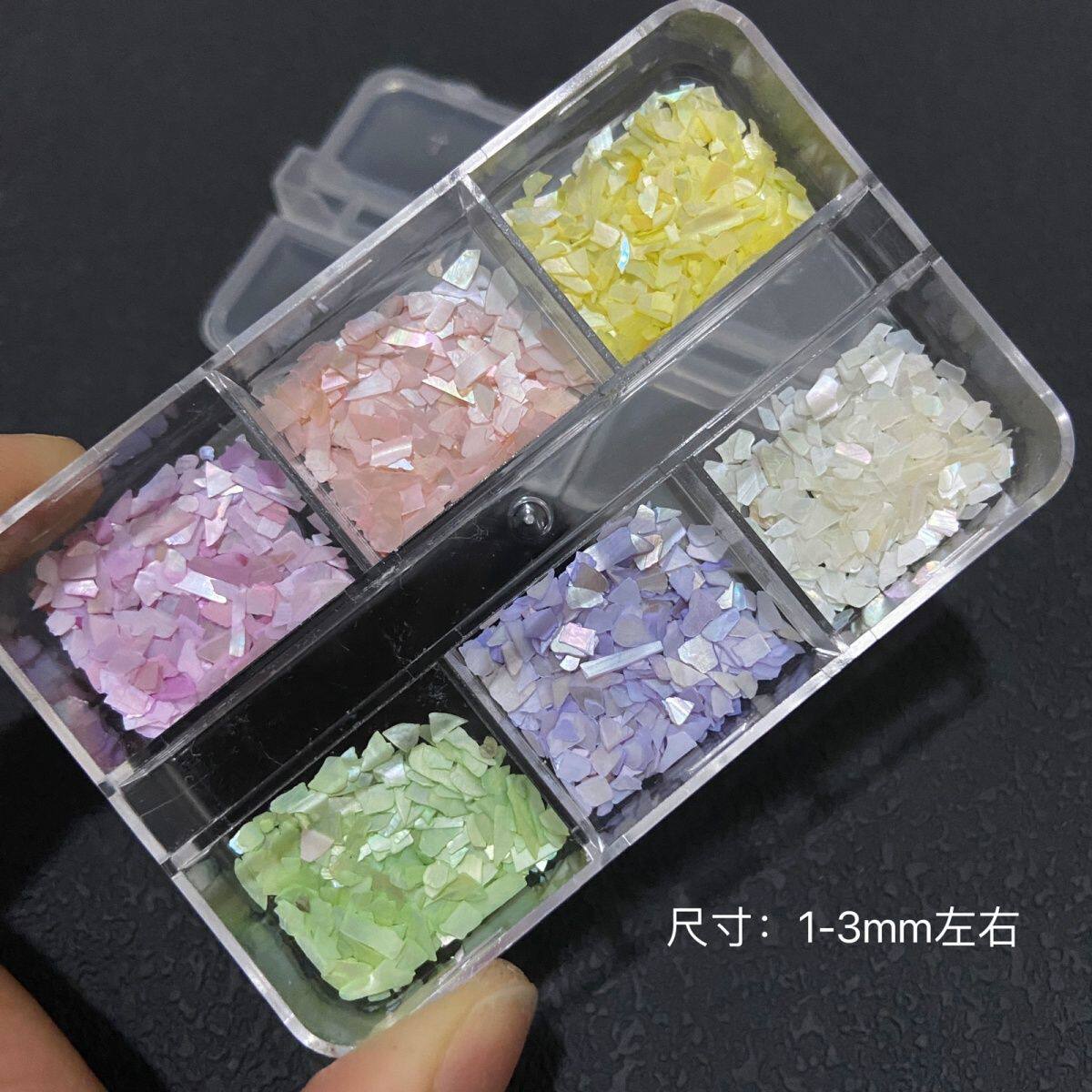 日式网红美甲幻彩亮泽鲍鱼贝壳超薄不规则碎片百搭指甲DIY装饰