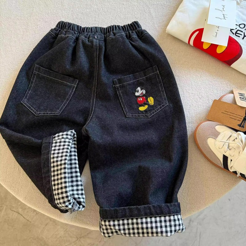 英国DHWA儿童牛仔裤男童2025春秋新款休闲裤男宝宝直筒裤洋气秋装