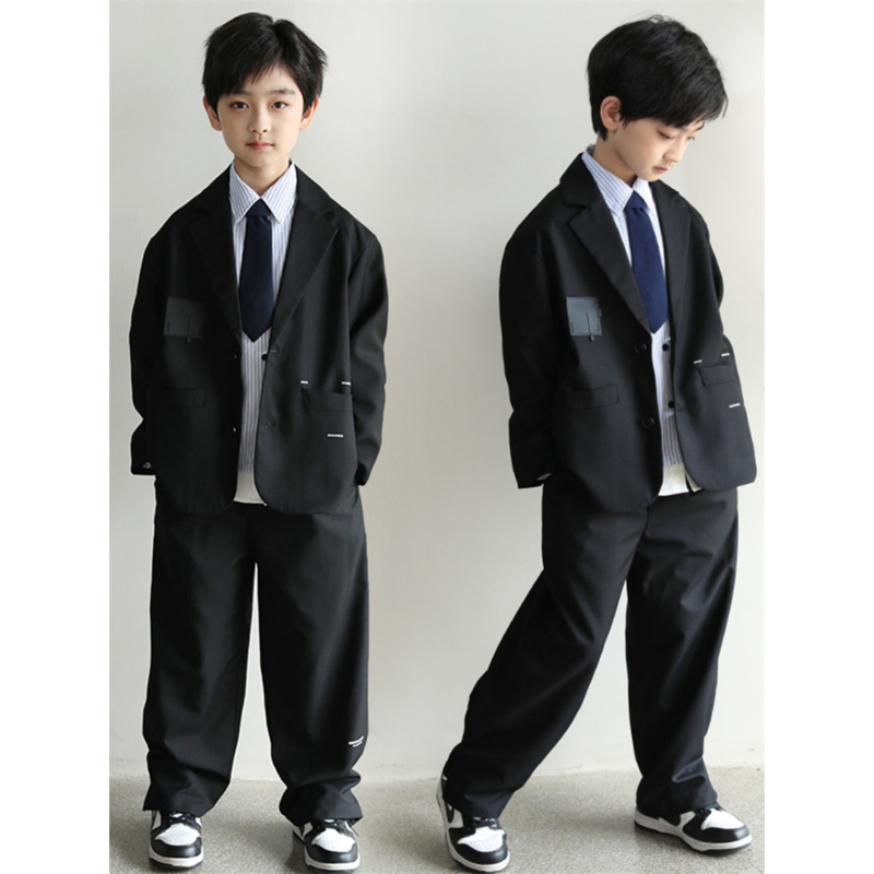 韩国Uamtor男童西装外套春秋帅气大童男孩痞帅套装礼服钢琴演出服