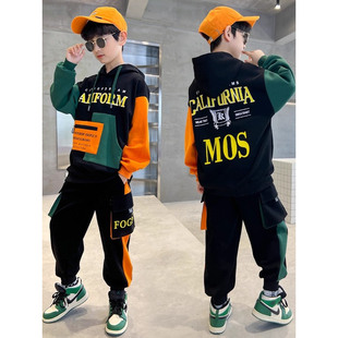 法国BERYDIA男童秋冬2025新款卫衣套装加绒加厚中大童男孩酷帅潮