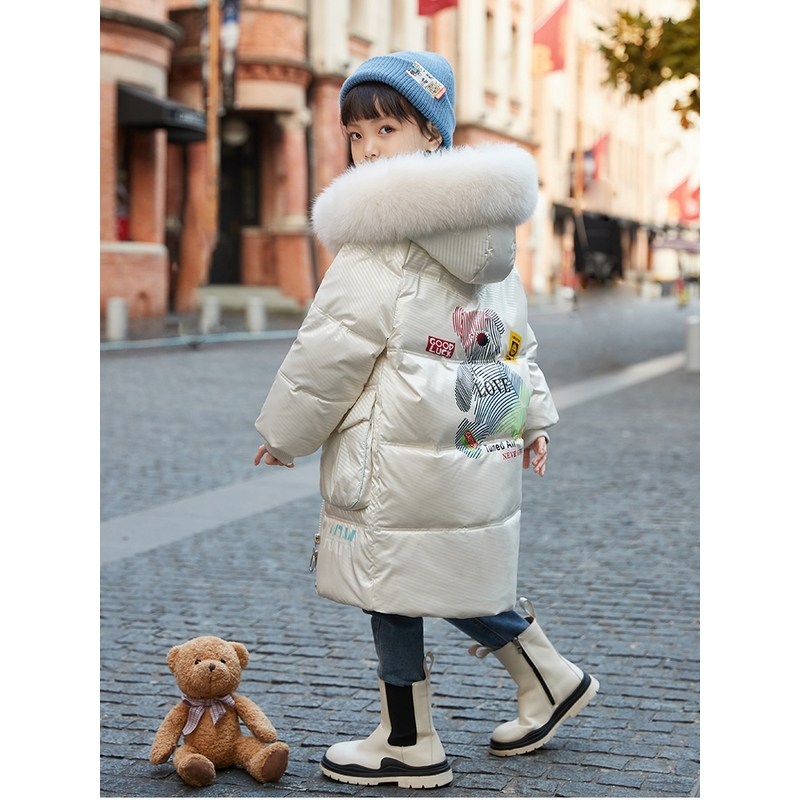 next MaxM女童羽绒服儿童中长款韩版中大童加厚女孩秋冬免洗外套