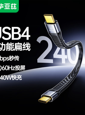 毕亚兹 USB4数据线240W快充40Gbps高速传输Type-C全功能PD3.1短线