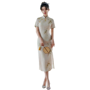 尘记【四时赏】旗袍日常可穿新款夏季改良高端小个子女连衣裙9069