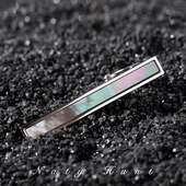 Natyhunt贝影浮光商务正装 男士 领带夹时尚 贝壳合金领夹高档礼盒装